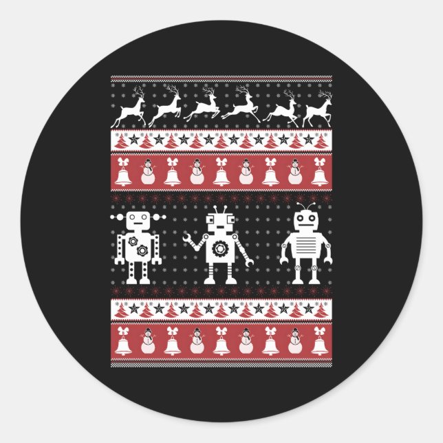 Sticker Rond Robots moches (Devant)