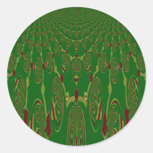 Sticker Rond Robots verts