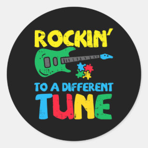 Sticker Rond Roche À Différentes Sensibilisations sur l'autisme
