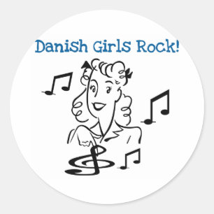 Sticker Rond Roche danoise de filles
