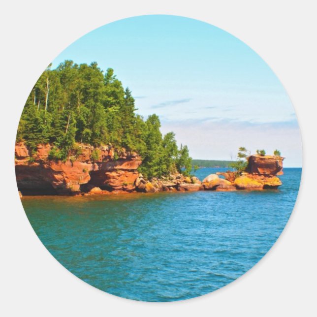 Sticker Rond Rocher de lune de miel (Devant)