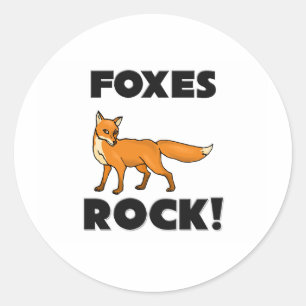 Sticker Rond Rocher de renards