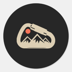 Sticker Rond Rocher d'escalade Bloc Escalade Mousqueton Grimpeu