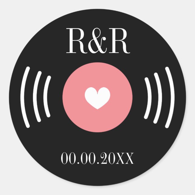 Sticker Rond Rocher et rouleau vinyle marque mariage faveur aut (Devant)