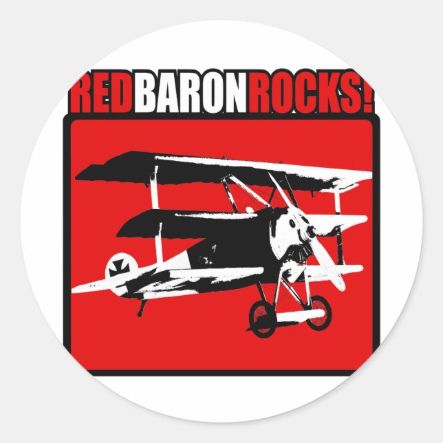 Sticker Rond Rochers de baron rouge ! (Devant)