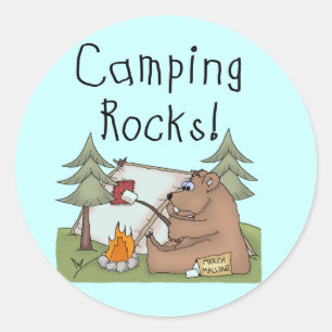 Sticker Rond Rochers de camping