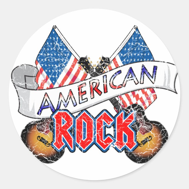 Sticker Rond Rock américain (Devant)