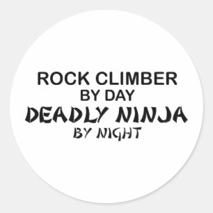 Sticker Rond Rock Climber Mortel Ninja par nuit