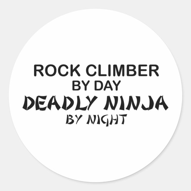 Sticker Rond Rock Climber Mortel Ninja par nuit (Devant)