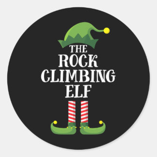 Sticker Rond Rock Climbing Elf Matching Family Group Christmas 