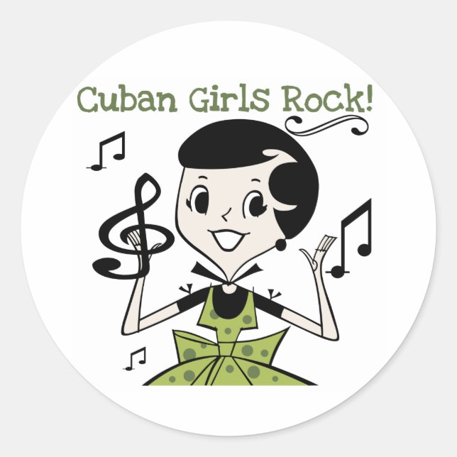 Sticker Rond Rock des filles cubaines (Devant)