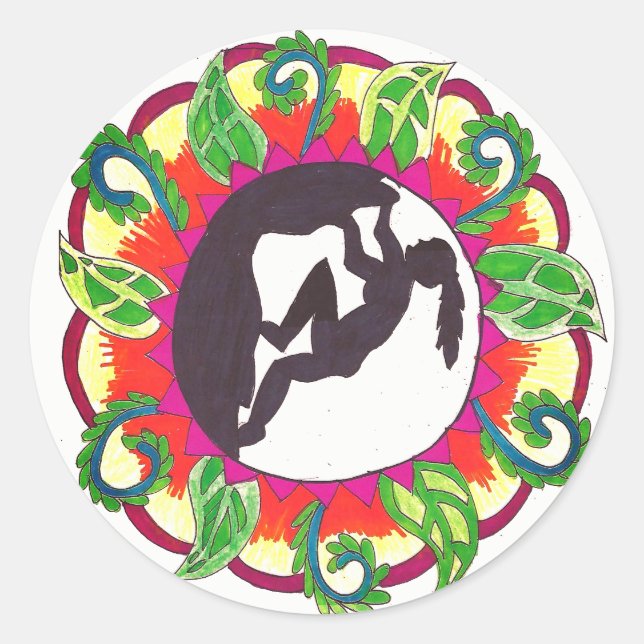 Sticker Rond Rock Escalade Zen Girl (Devant)