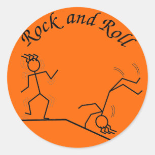 Sticker Rond Rock Et Roll