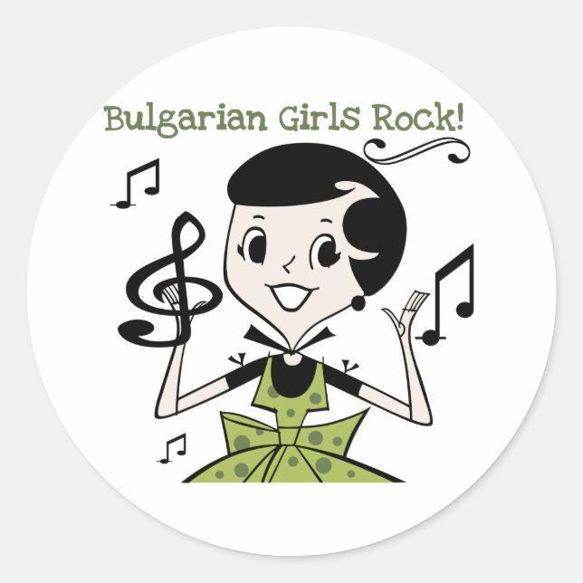 Sticker Rond Rock féminin bulgare (Devant)