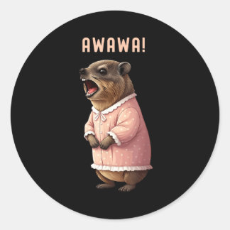 Sticker Rond Rock Hyrax Awawa Funny Upset Di Groundhog Night Go