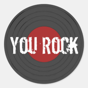 Sticker Rond Rock N Roll