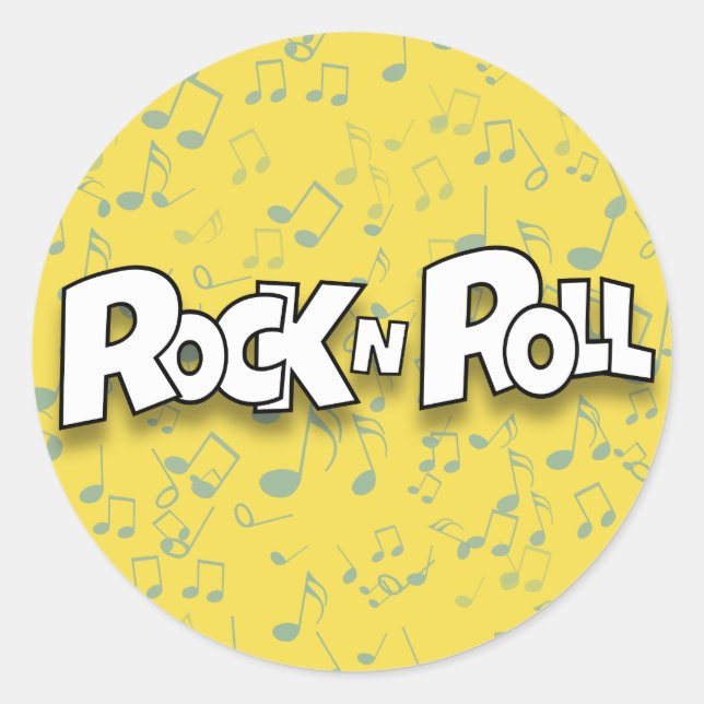 Sticker Rond Rock N Roll (Devant)