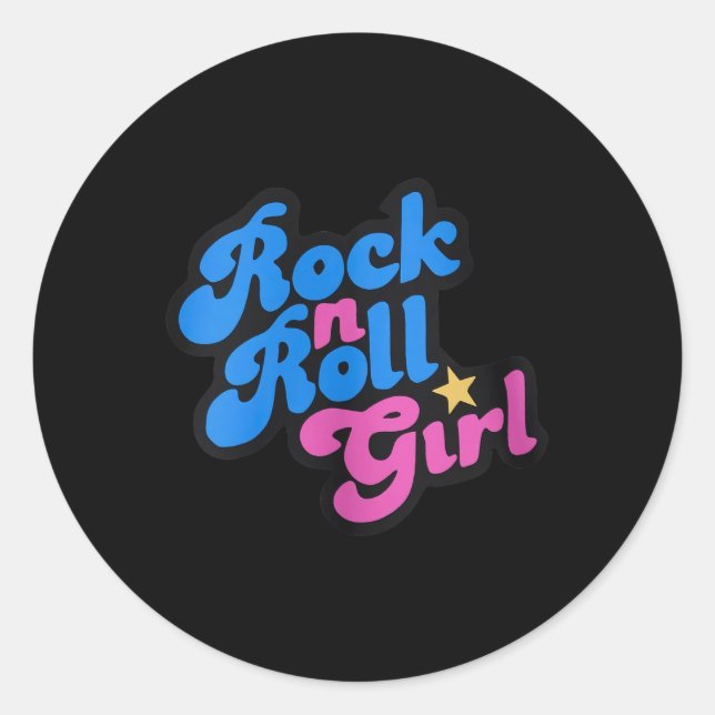 Sticker Rond Rock N Roll Girl Océan Poisson Halloween Costumes  (Devant)