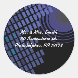 Sticker Rond Rock n Roll Musical Bar Bat mitzvah Répondre autoc