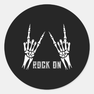 Sticker Rond Rock On Band Tee - shirts For Women Rock And Roll 