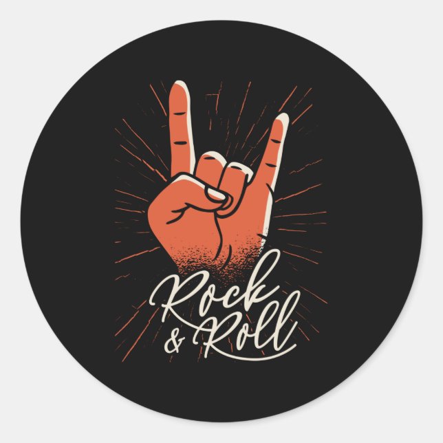 Sticker Rond Rock & roll (Devant)