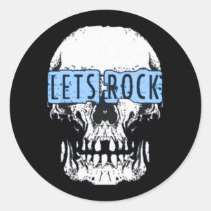 Sticker Rond Rock Skull