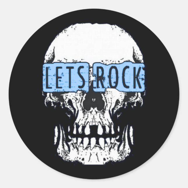 Sticker Rond Rock Skull (Devant)