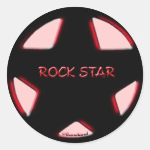 STICKER ROND ROCK STAR