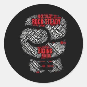 Sticker Rond Rock Steady Boxer Glove Parkinsons