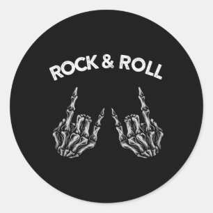 Sticker Rond Rock Sur Bynd Tee - shirts Pour Femmes Rock Et Rol