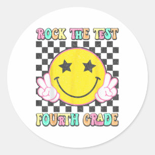 Sticker Rond Rock The Test Day 4e année Enseignant 4e année T