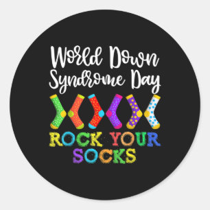 Sticker Rond Rock Your Socks Kid Syndrome Sensibilisation Guerr