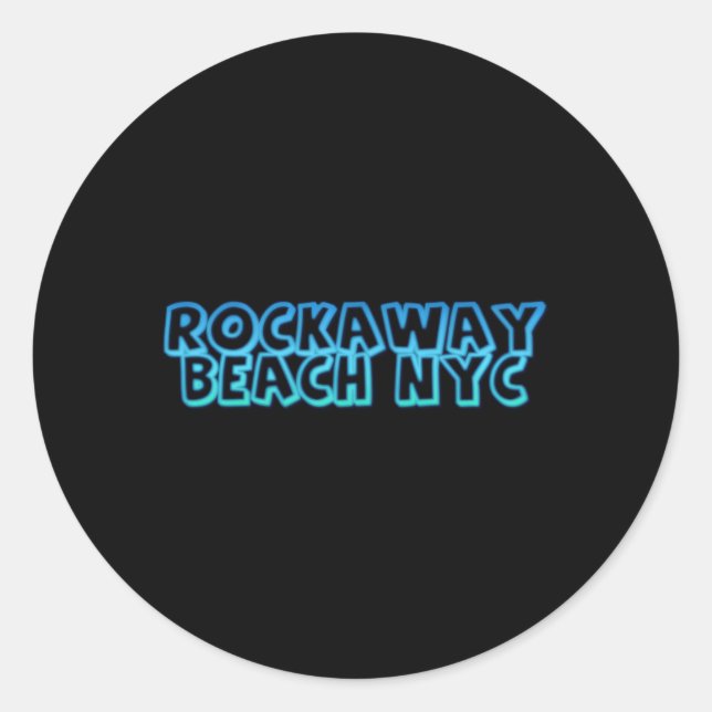 Sticker Rond Rockaway Beach New York (Devant)