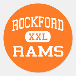 Sticker Rond Rockford - Rams - Lycée - Rockford Michigan