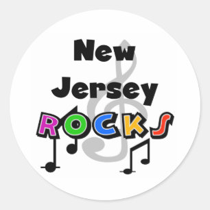 Sticker Rond Rocks du New Jersey