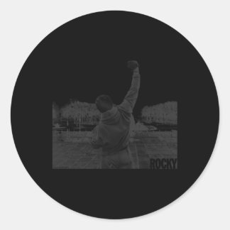 Sticker Rond Rocky Fist Raise Gris Scale Film