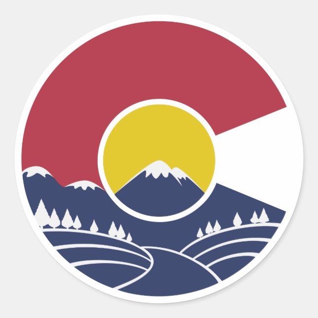 Sticker Rond Rocky Mountain Colorado C (Devant)