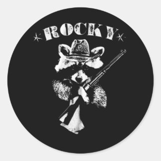 Sticker Rond Rocky Racoon