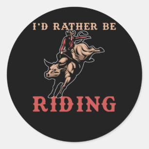 Sticker Rond Rodeo Bull Riding