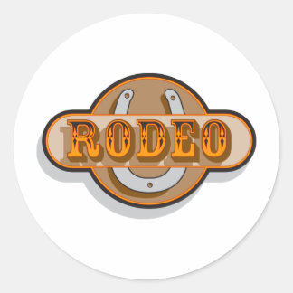 Sticker Rond Rodeo Horseshoe