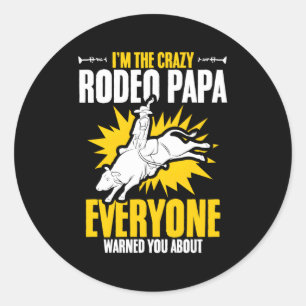 Sticker Rond Rodeo Papa Bull Riding Bull Racing Cow Rodeo Bull