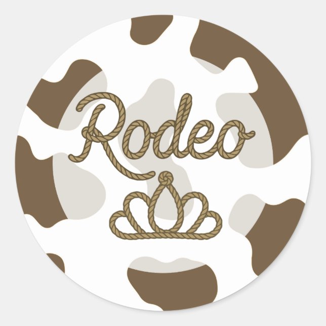 Sticker Rond Rodeo Queen Brown Pays Ouest Tiara Crown (Devant)