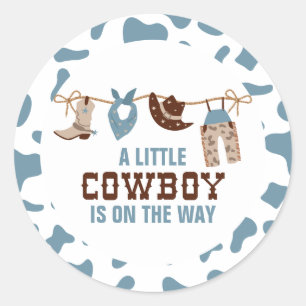 Sticker Rond Rodeo Western Cowboy Baby shower