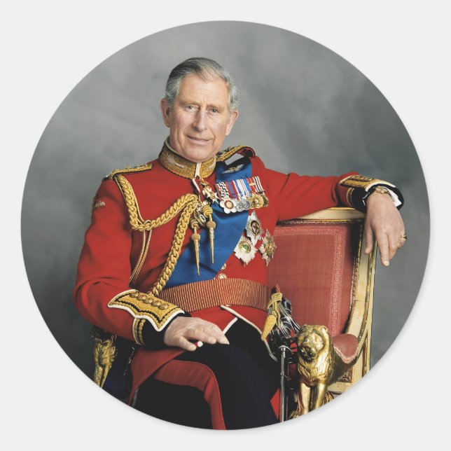Sticker Rond Roi Charles III (Devant)