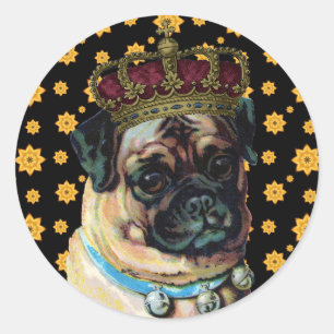 Sticker Rond Roi de chiot
