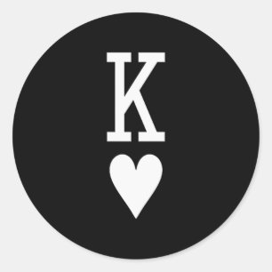 Sticker Rond Roi De Coeur Et Reine De Coeur Couple Correspondan