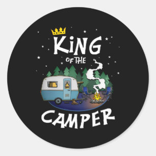 Sticker Rond Roi du campeur cadeau de voyage de camping pour ho