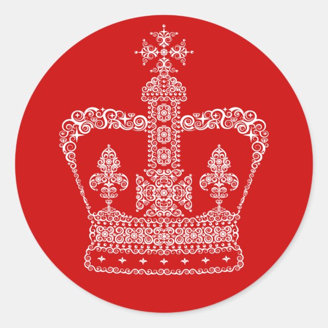 Sticker Rond Roi ou Reine Couronne (Devant)