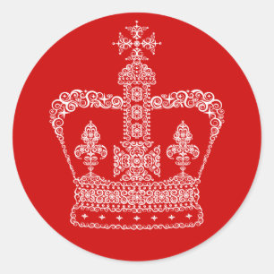 Sticker Rond Roi ou Reine Couronne