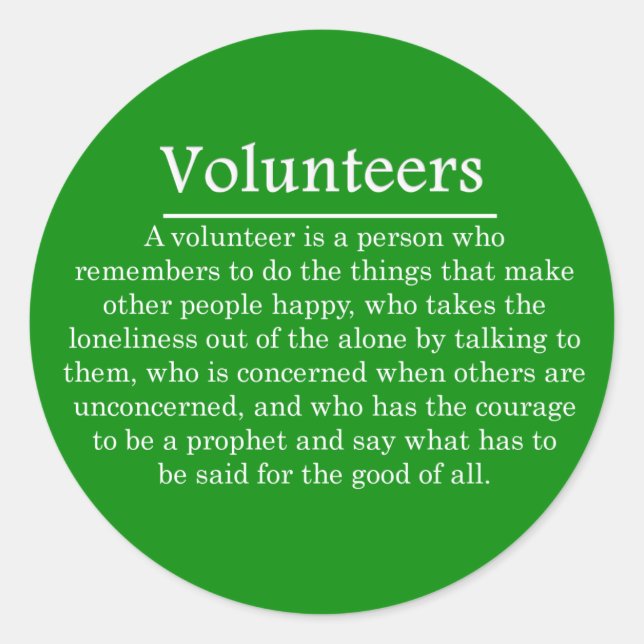 Sticker Rond Rôle des bénévoles (Devant)